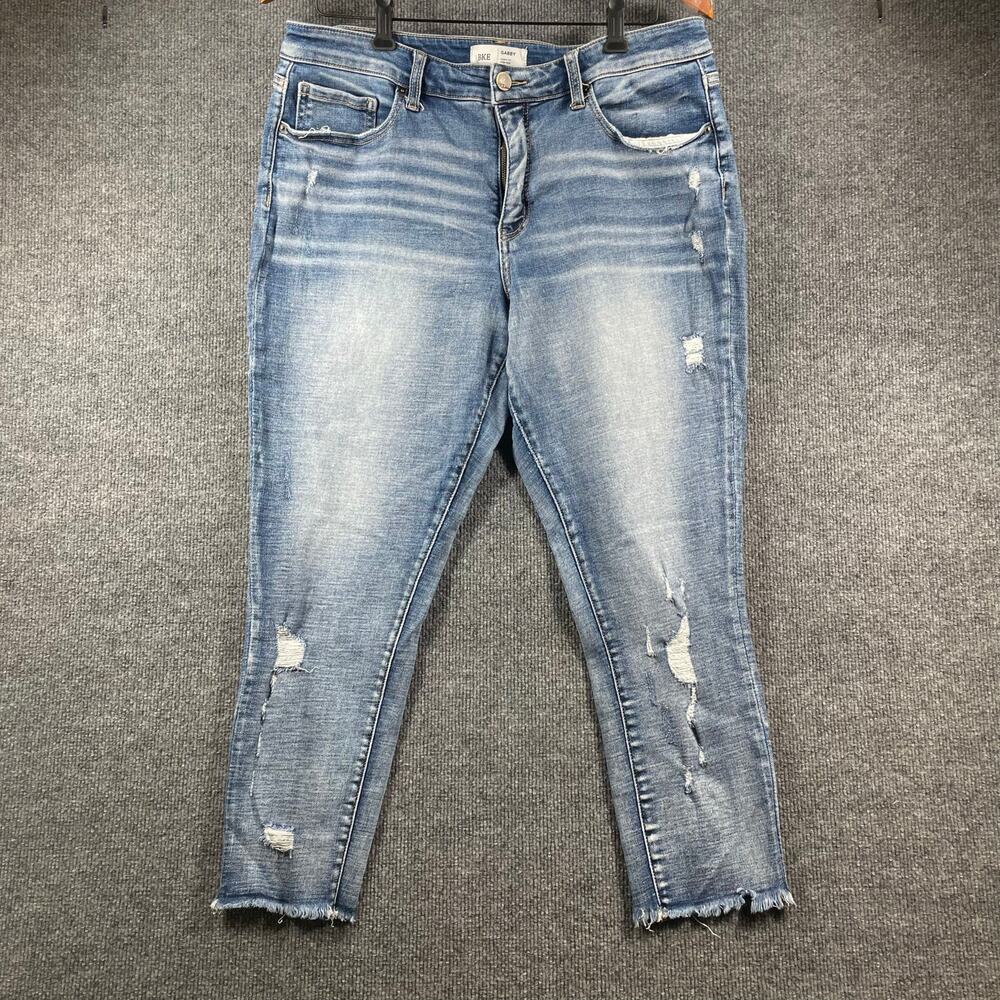 BKE Light Blue Distressed Ankle Jeans